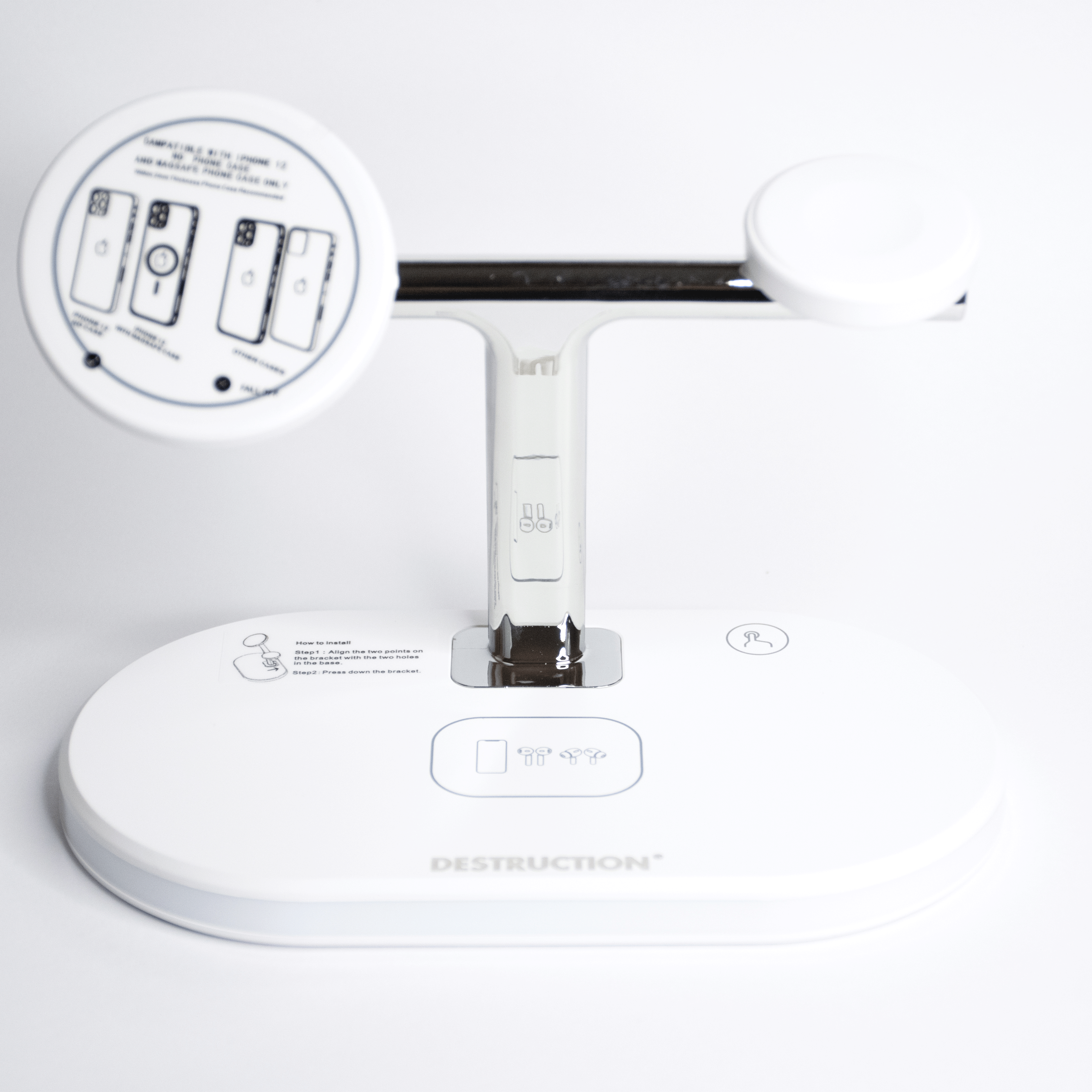 Base di ricarica wireless 3 in 1 con Magsafe - Destruction